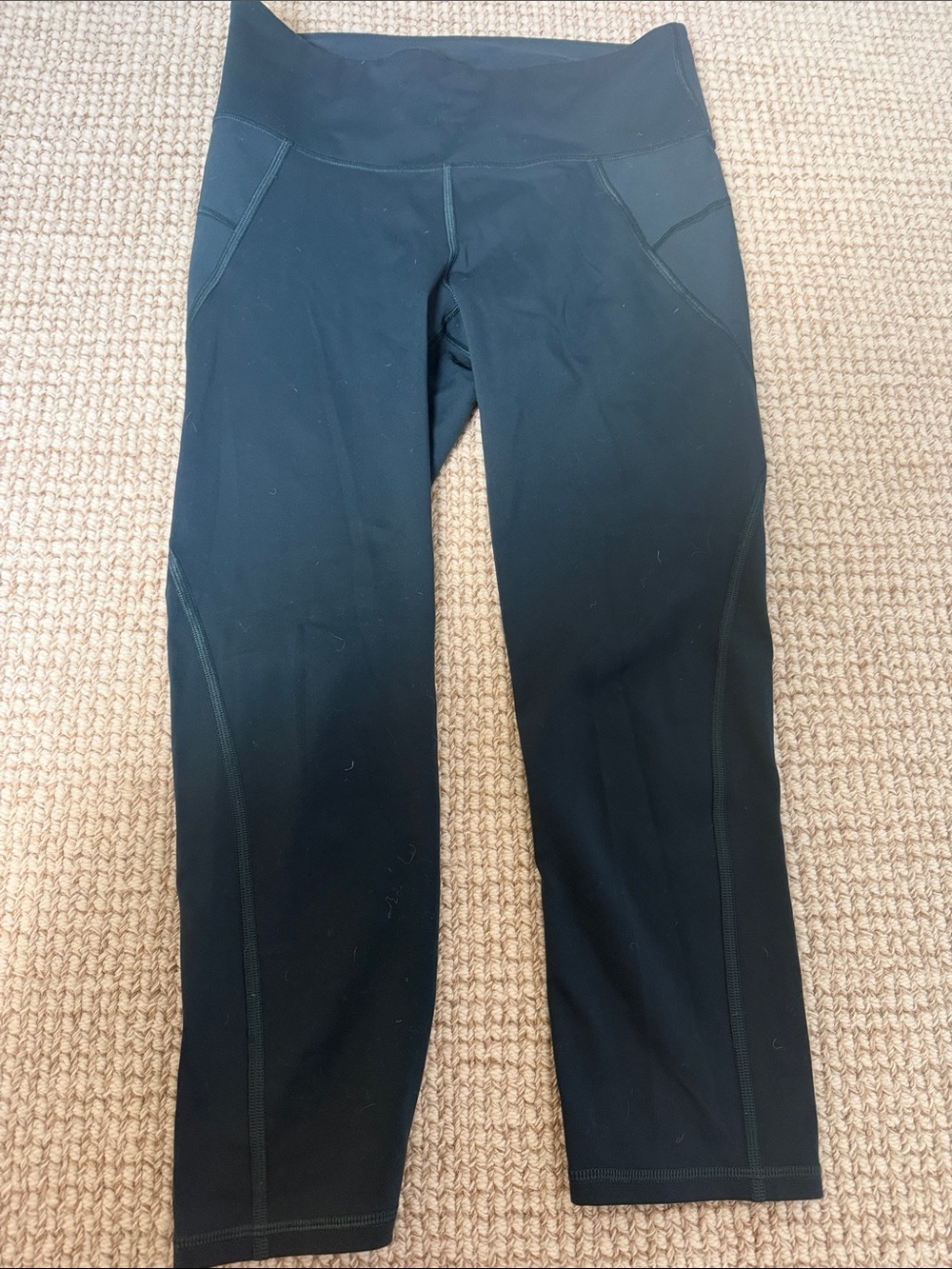 Women’s Athleta green athletic pants. Cropped a tiny bit